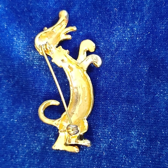 💚VINTAGE DACHSHUND/WEINER DOG BROOCH - Picture 3 of 5